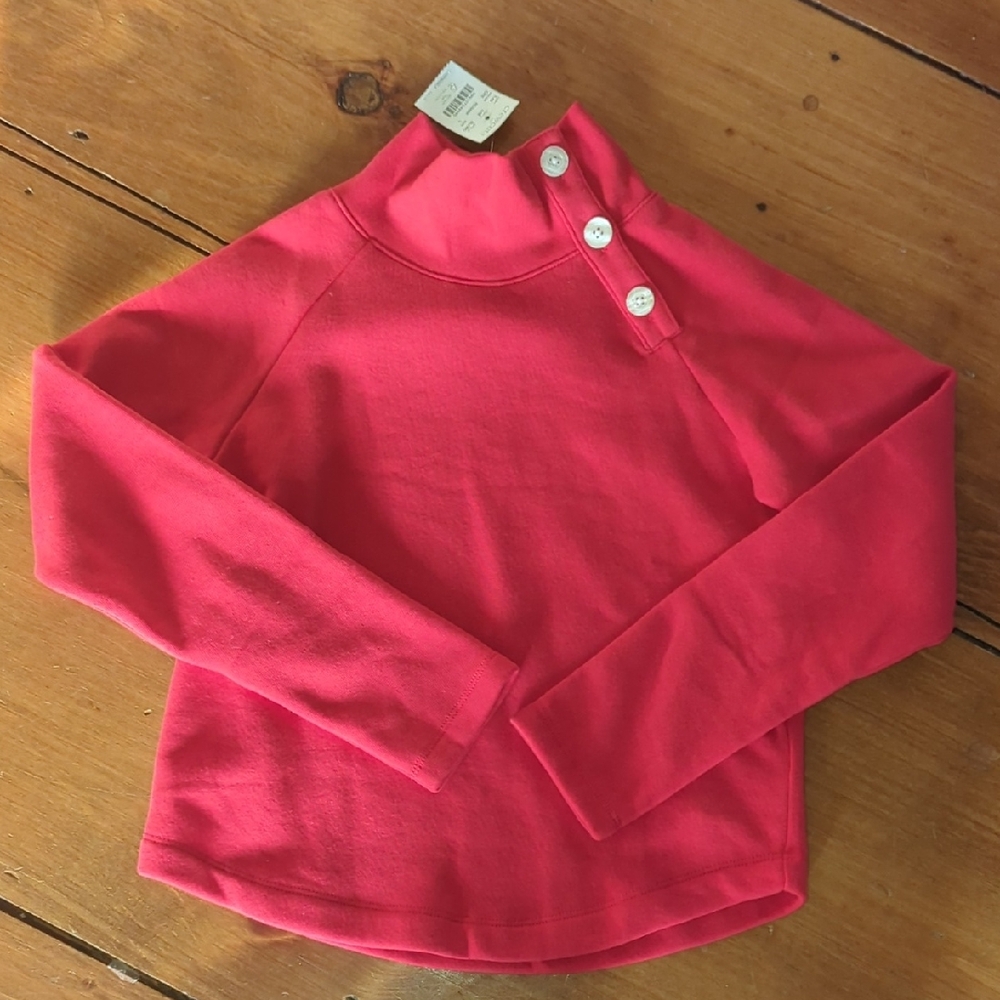 NEW Dressy Sweatshirt w Button Collar 10-11